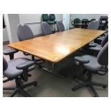 Boardroom table - 1 piece, medium oak, 4