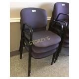 Stack chairs - blue on black