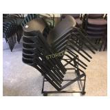 Stack chairs (6)- including chair caddy, black sea