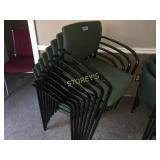 Stack chairs - green on black