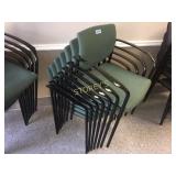 Stack chairs - green on black