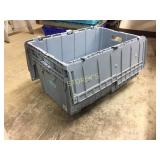 Storage totes, plastic w/ lids, light blue