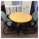 Round table, 36", light oak laminate - O1