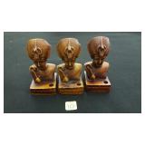 Three Egyptian Bust Figurines
