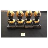 Four Black and Gold Egyptian Figurines