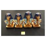 Four Pharaoh King Tut Bust Figurines