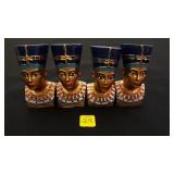 Four Nefertiti Egyptian Bust Figurines