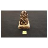 Rustic Marble Painted Resin Pharaoh Bust Figurine