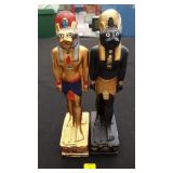 Pair Maahes Egyptian God of War Sculptures