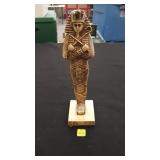 Marble Painted Egyptian Pharaoh Sculpture