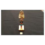 Detail Painted King Tut Pharaoh Egyptian Sculpture