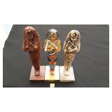Three Various Painted Pharaohs Figures