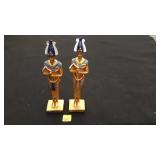 Pair of Egyptian Gold Painted Sculptures