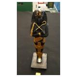 Black, Gold Painted Egyptian Pharaoh Sculpture