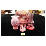 Four Pink Decor Glasses