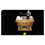 Small Sewing Machine Wooden Figurine