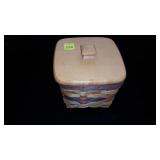 Small Longaberger Wood Lidded Basket