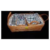 Three Piece Lined Longaberger Basket Set