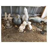 Assortment of Cement Yard Art