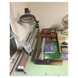 Straight Edge Light , Arm & Vintage Drafting Table