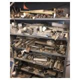 Contents of rack including brass &aluminum