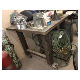 Heavy duty metal table on wheels