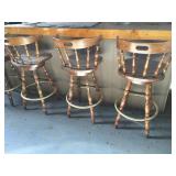 (4) Wooden Bar Stools