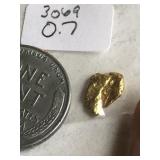 0.7  Grams California River Gold Nuggets 3069