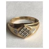 10 Kt Gold and Diamond Ring  4.3 Grams