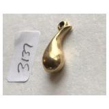 14 Kt Gold Charm/Pendant,  Gold Drop 0.4 Grams
