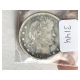 1912 S Silver Barber Head Quarter