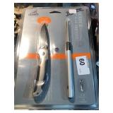 Gerber Clip Point Serrated Folding Knife &  Steel