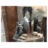 Gargoyle Book Ends and Hour Glass