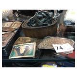 4 Belt Buckles and 1 Leather Belt 39"