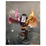 Dragon Candle Stick and Cross Topper and Candle