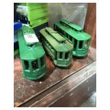 3 Cast Iron Train Cars - Trolley