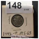 1942 Mercury Silver Dime