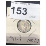 1941-.9 Silver Mercury Dime