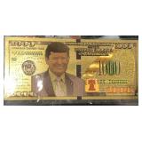 $1000 Faux Bill Trump Dipped in 24k Gold