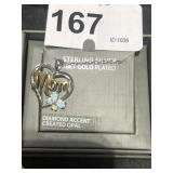 Sterling Silver & 18k Gold Plated Heart "MOM" &