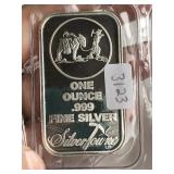 .999 1 oz Silver Bar, Silvertowne Motif 3123