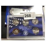 2005 US Mint State Quarters Proof Set   5 Coins
