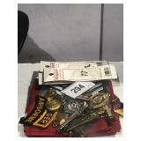 Military Pins and Marine Bracelet, Patches