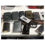 6 Lighters Zippo & Ronson, Lighter Gun