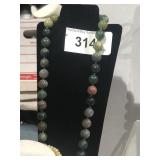 Mixed Stone Beaded Necklace 18" long