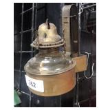 Wall Hanging Oil Lamp  Missing Chimney 7" Tall