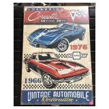 Wood Wall Hanging Corvette 1976 & 1966