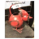 Red Metal Bird Watering Can 9 3/4" Tall