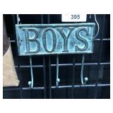 Cast Iron "Boys" Coat Hooks