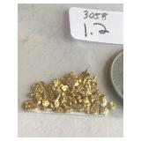 1.2  Grams California River Gold Nuggets 3058